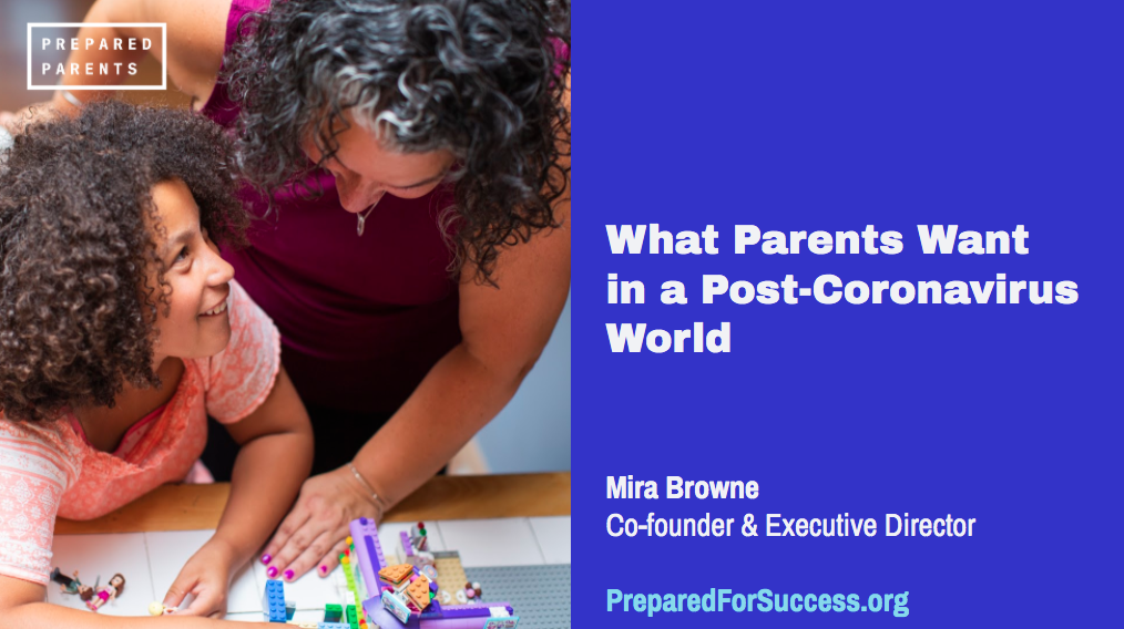Mira Browne presents “What Parents Want in a Post-COVID World” at A New Way Forward Summit
